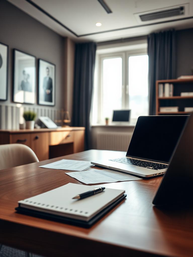 Professional business workspace